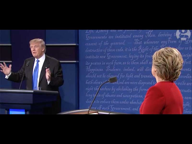 Trump and Clinton debate.