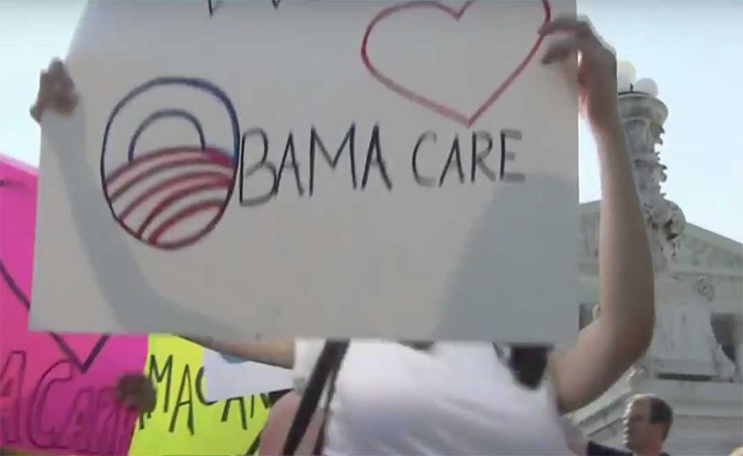 Obama care sign.