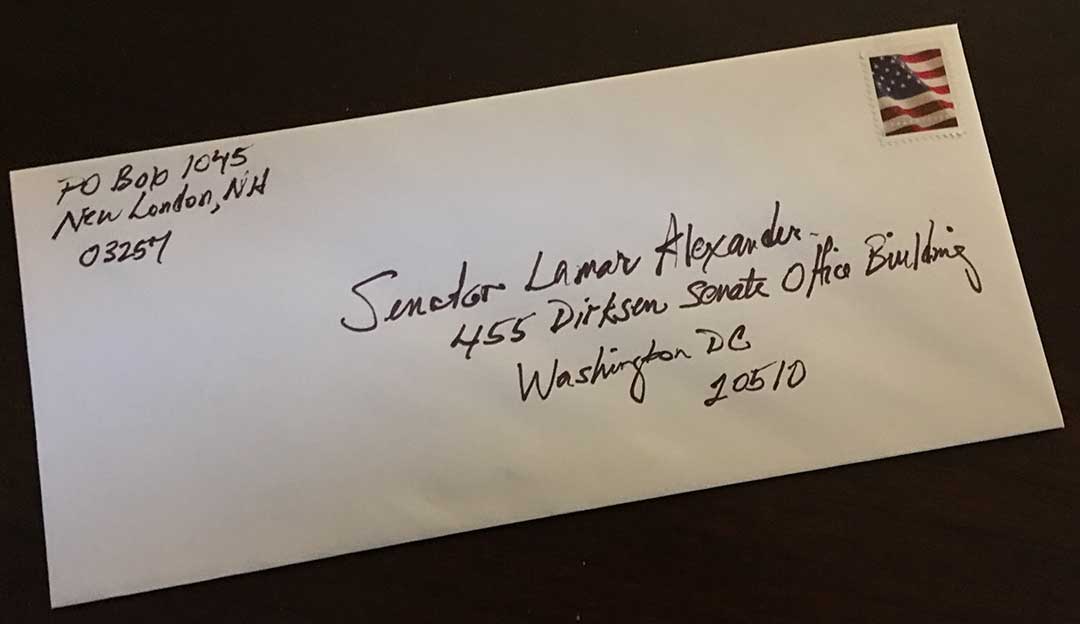 Addressed envelope.
